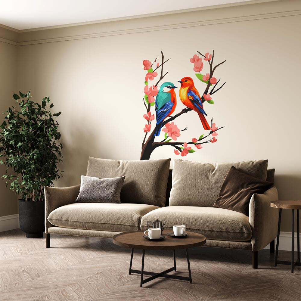 مجموعة جداريات بالأرقام - مجثم الطيور الزاهية