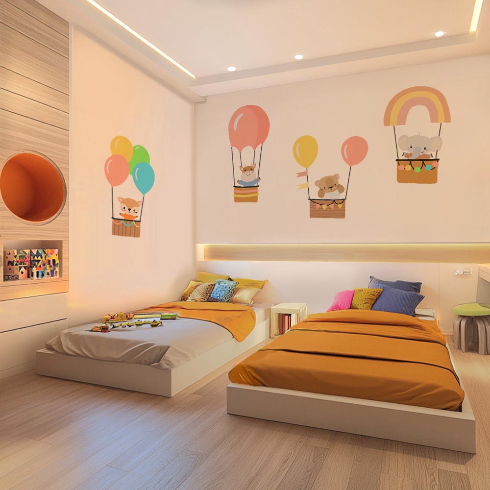 رحلة بالون مع الأصدقاء - مجموعة جداريات بالأرقام