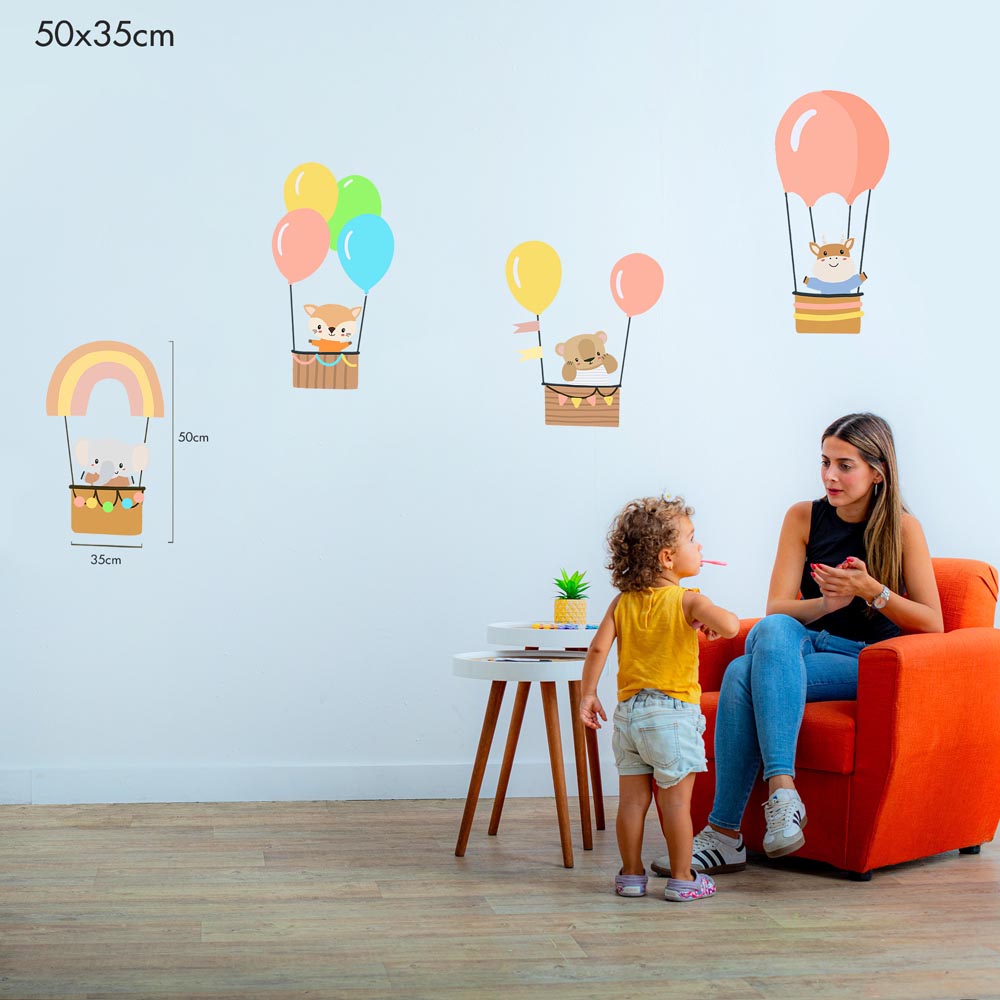 رحلة بالون مع الأصدقاء - مجموعة جداريات بالأرقام