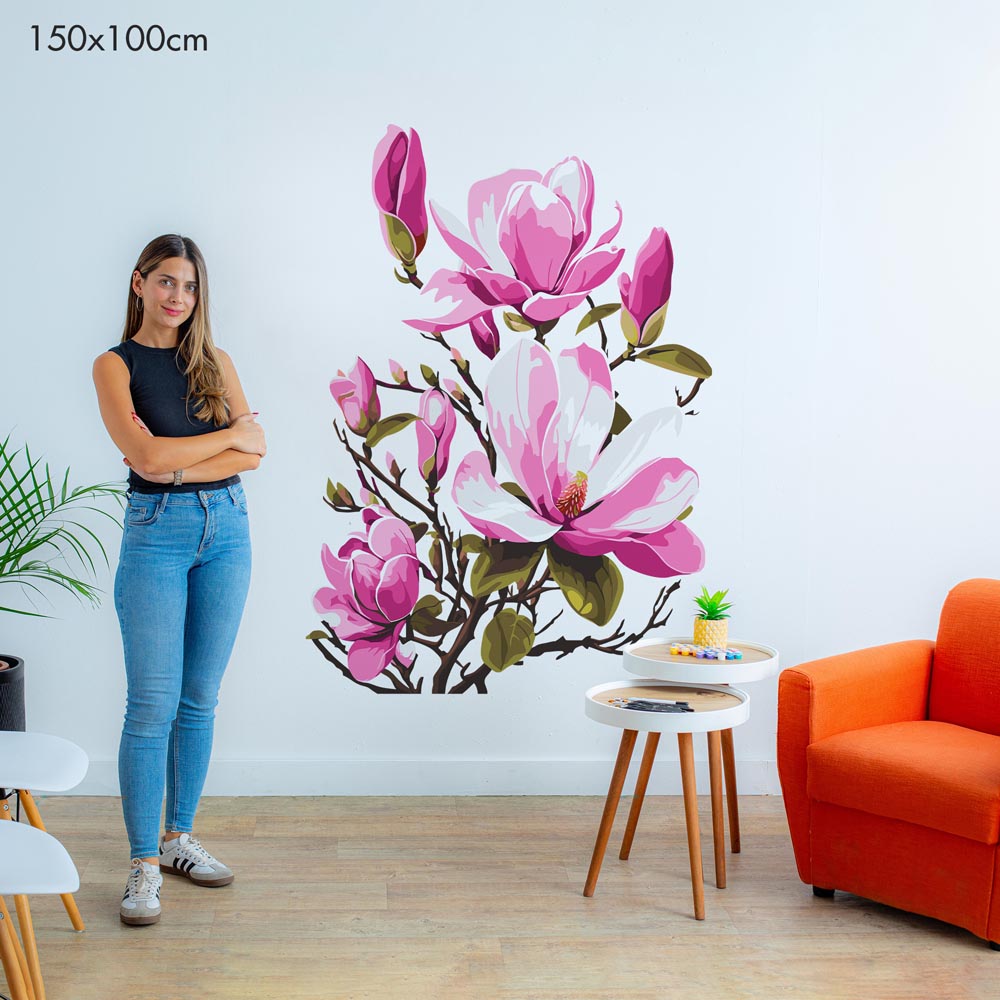 مجموعة جداريات بالأرقام - غصن شجرة مزهر