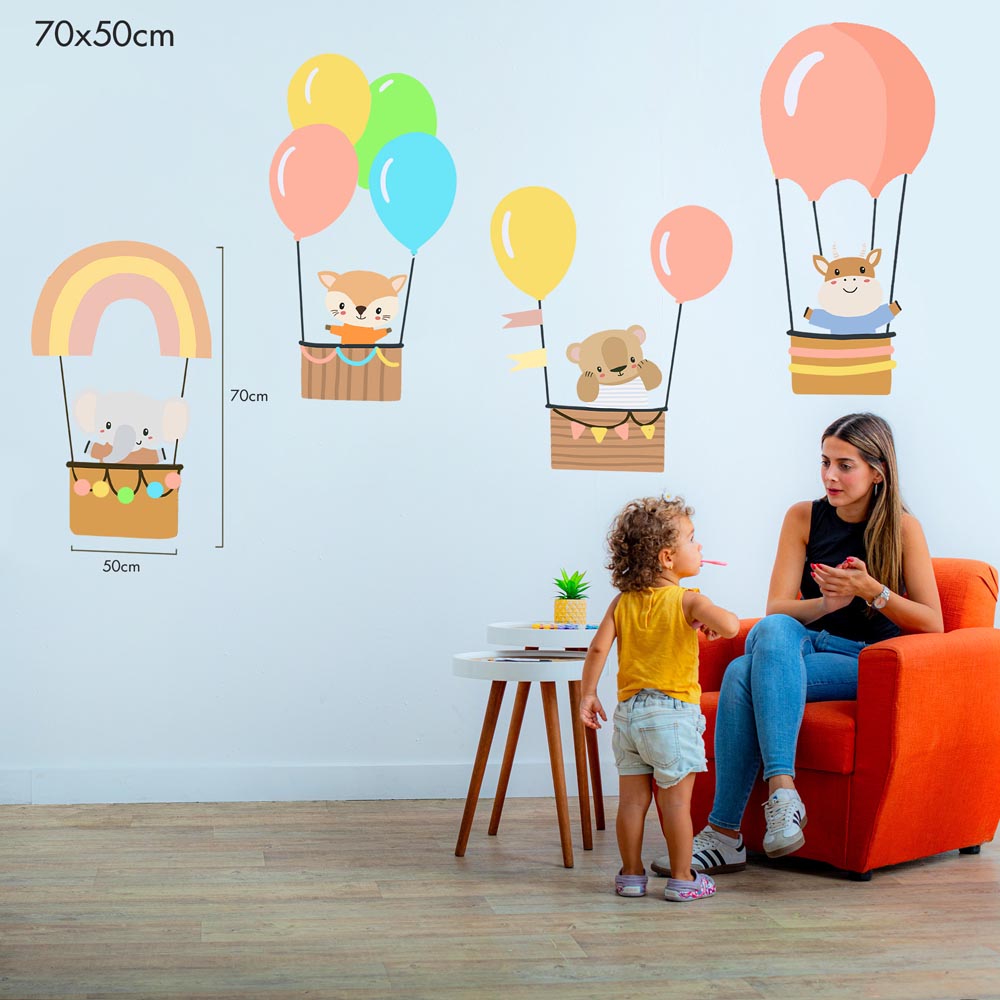 رحلة بالون مع الأصدقاء - مجموعة جداريات بالأرقام