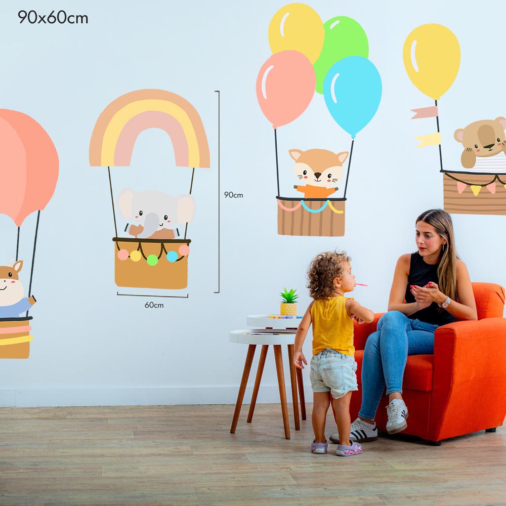 رحلة بالون مع الأصدقاء - مجموعة جداريات بالأرقام