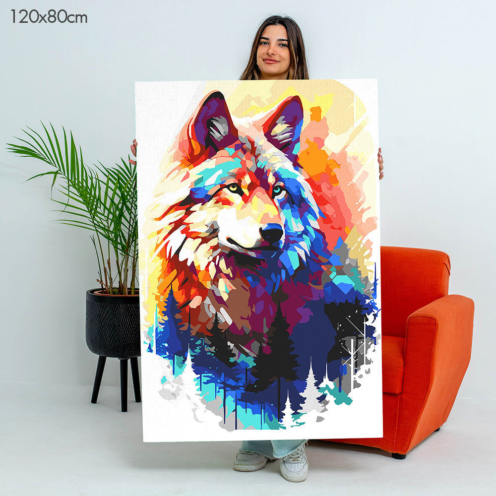 الذئب المهيب - مجموعة الرسم حسب الأرقام