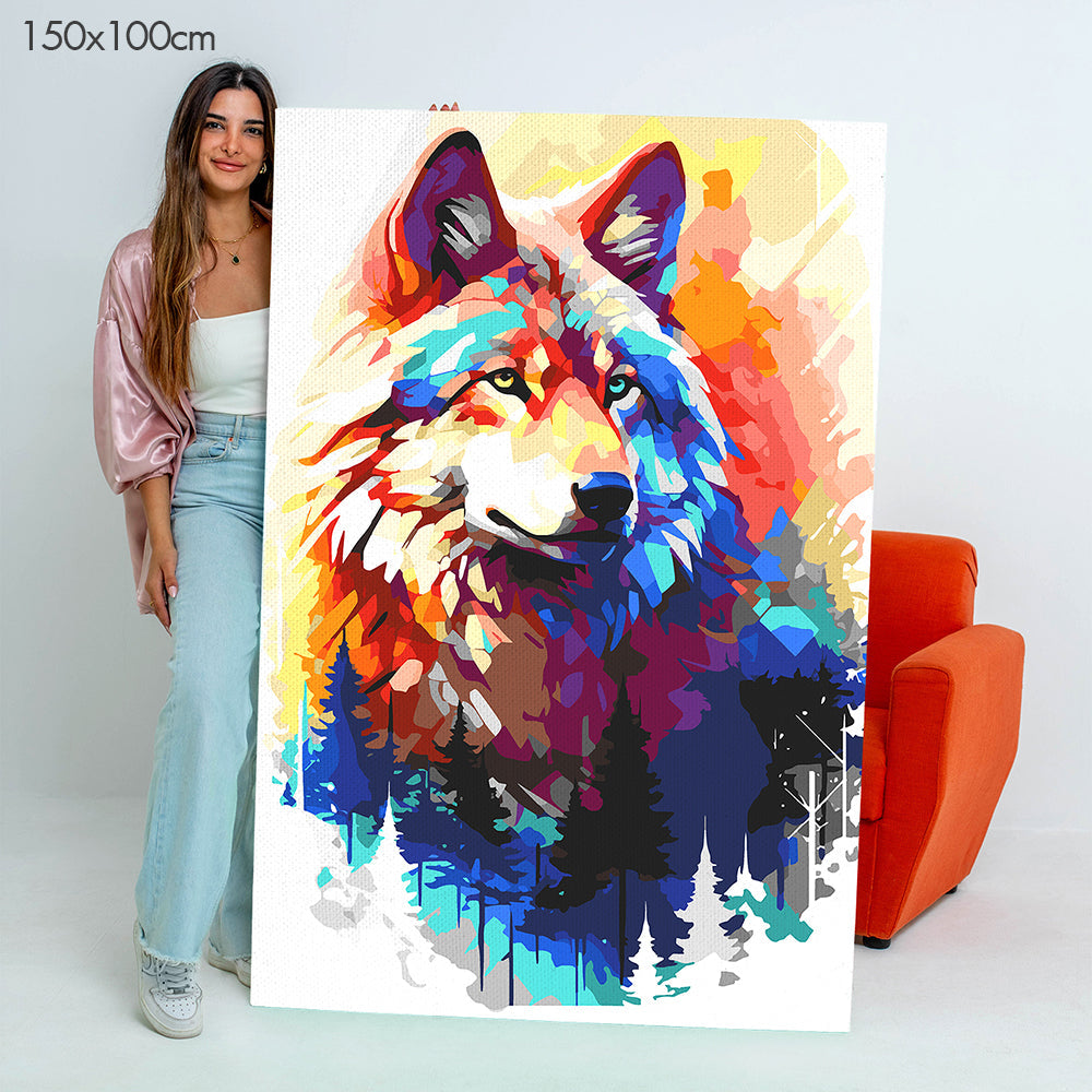 الذئب المهيب - مجموعة الرسم حسب الأرقام