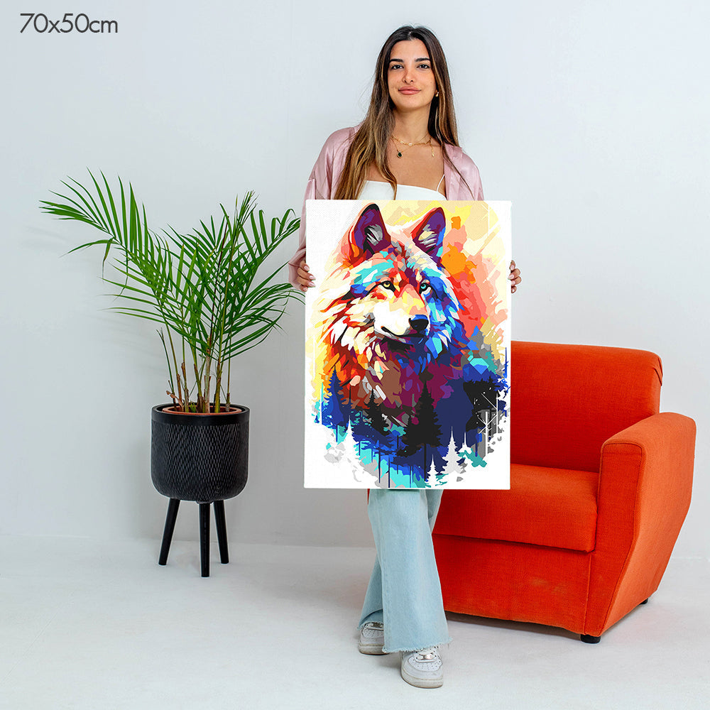 الذئب المهيب - مجموعة الرسم حسب الأرقام