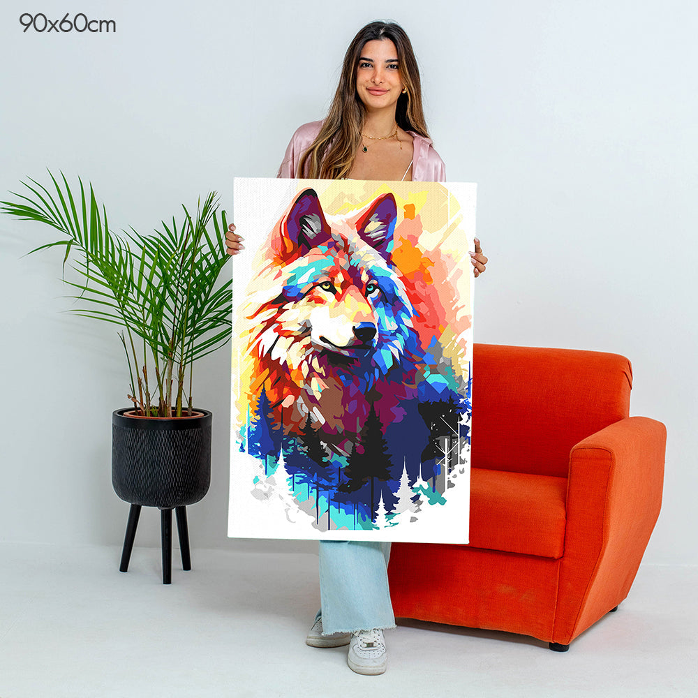 الذئب المهيب - مجموعة الرسم حسب الأرقام