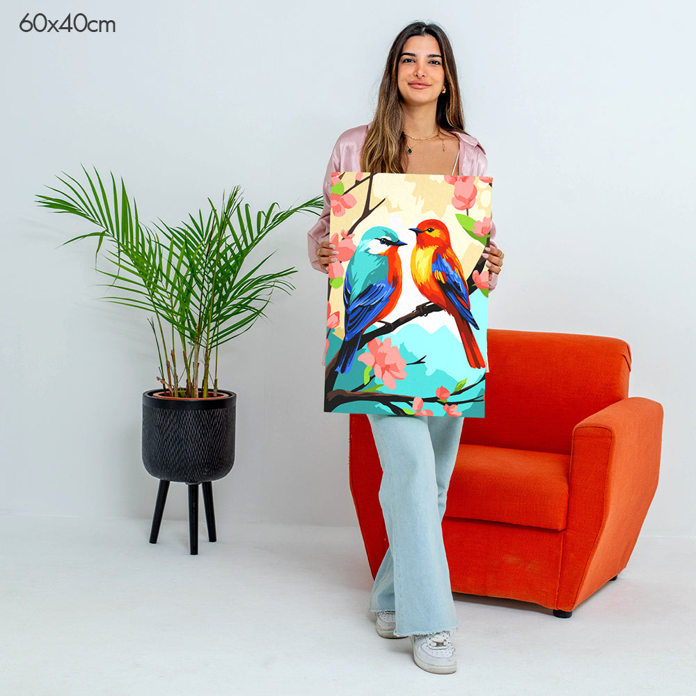 Vivid Birds Perch - Paint By Numbers Kit