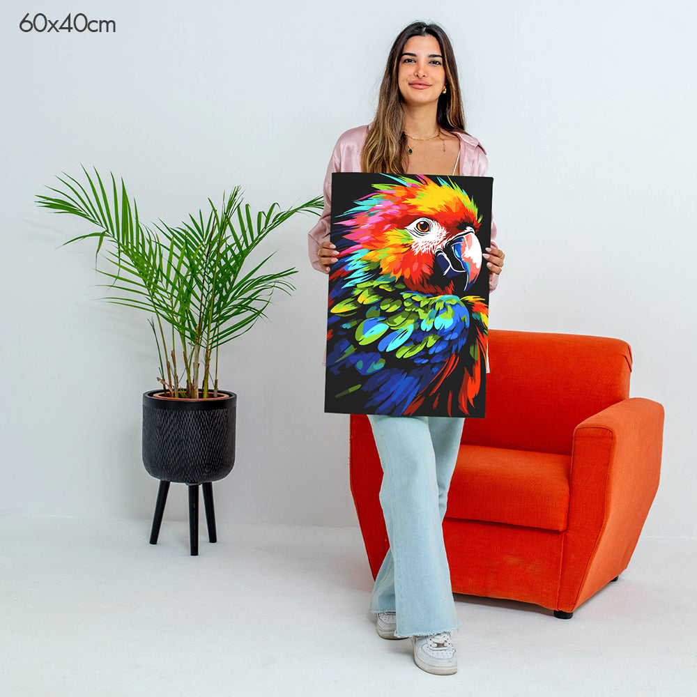 ببغاء زاهي الألوان - مجموعة الرسم حسب الأرقام