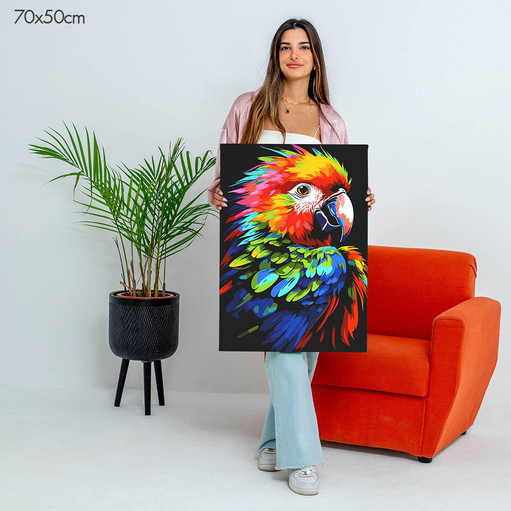 ببغاء زاهي الألوان - مجموعة الرسم حسب الأرقام