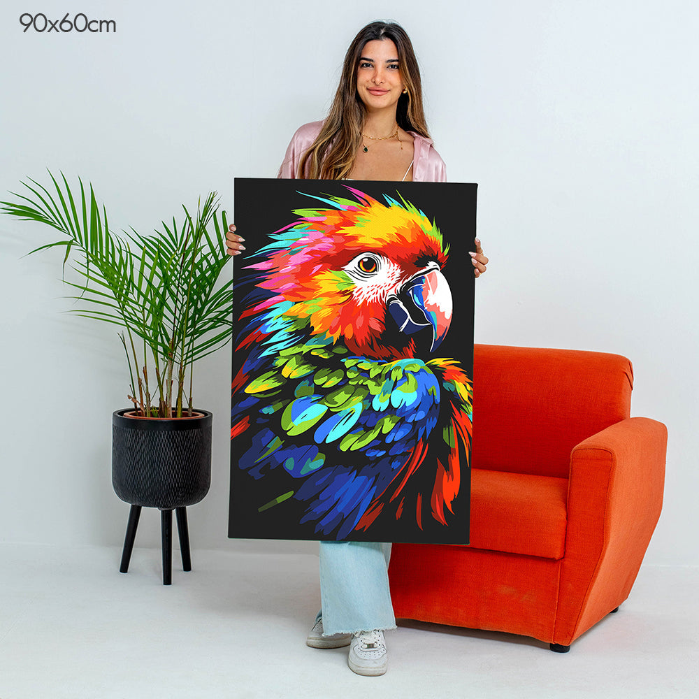ببغاء زاهي الألوان - مجموعة الرسم حسب الأرقام