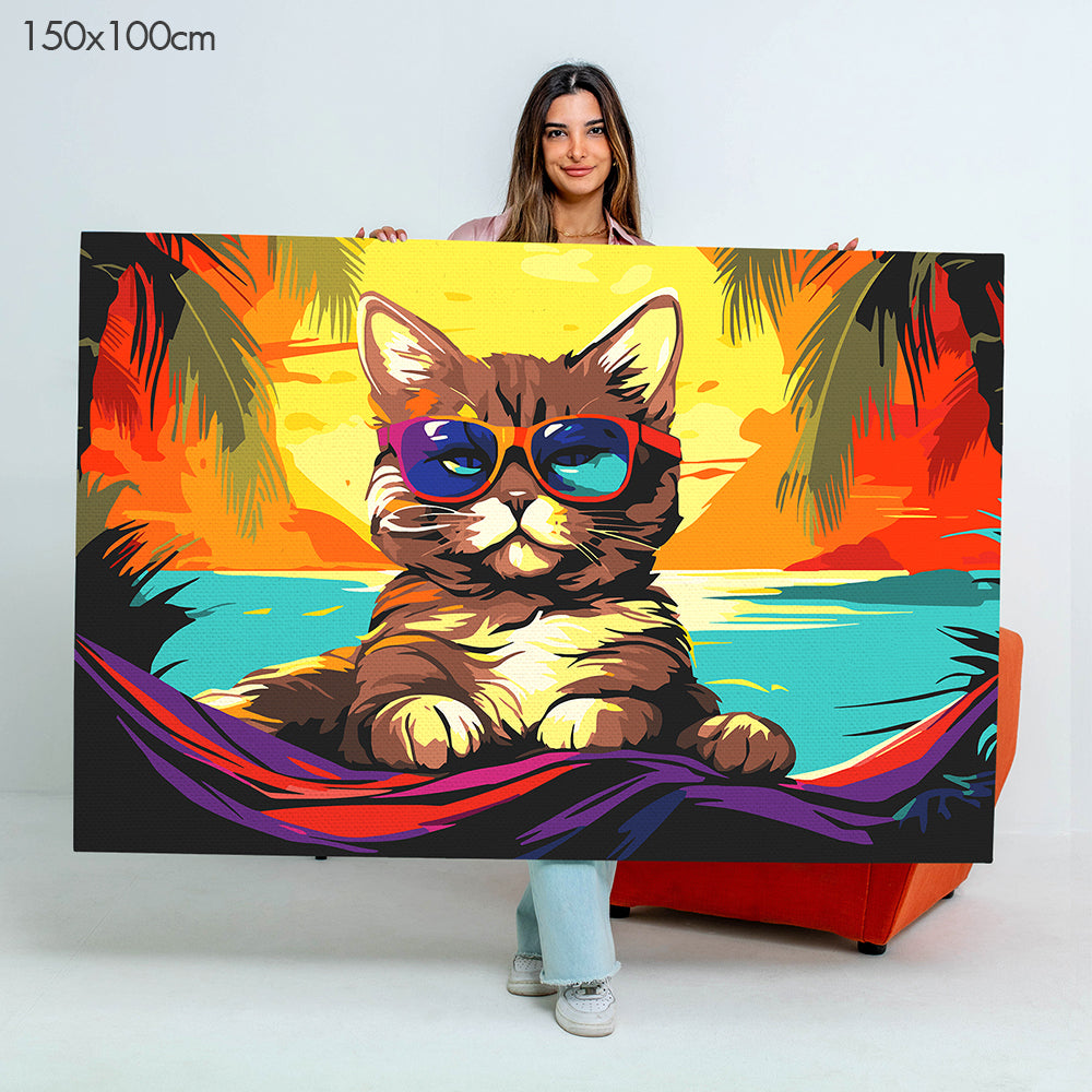 Cat on Vacation - Paint By Numbers Kit