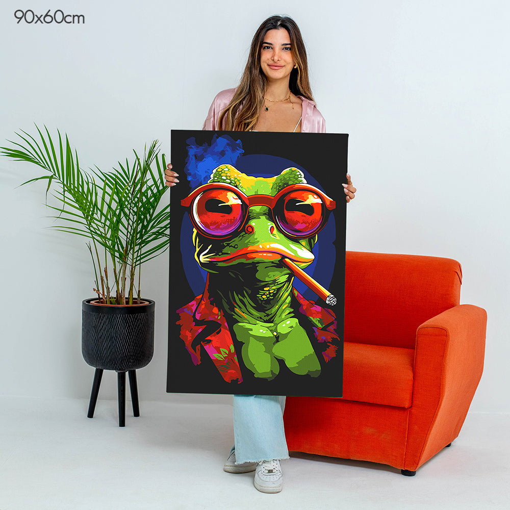 الضفدع المسترخي - مجموعة الرسم حسب الأرقام