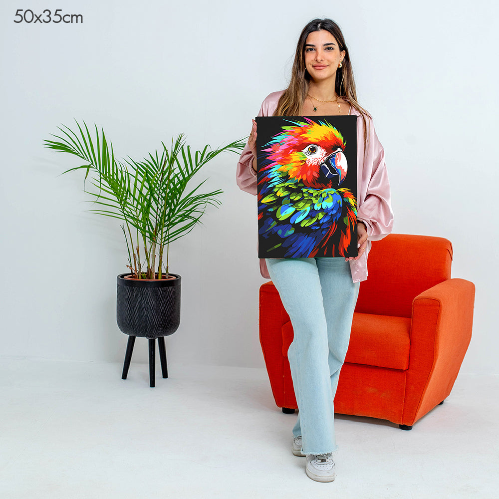 ببغاء زاهي الألوان - مجموعة الرسم حسب الأرقام