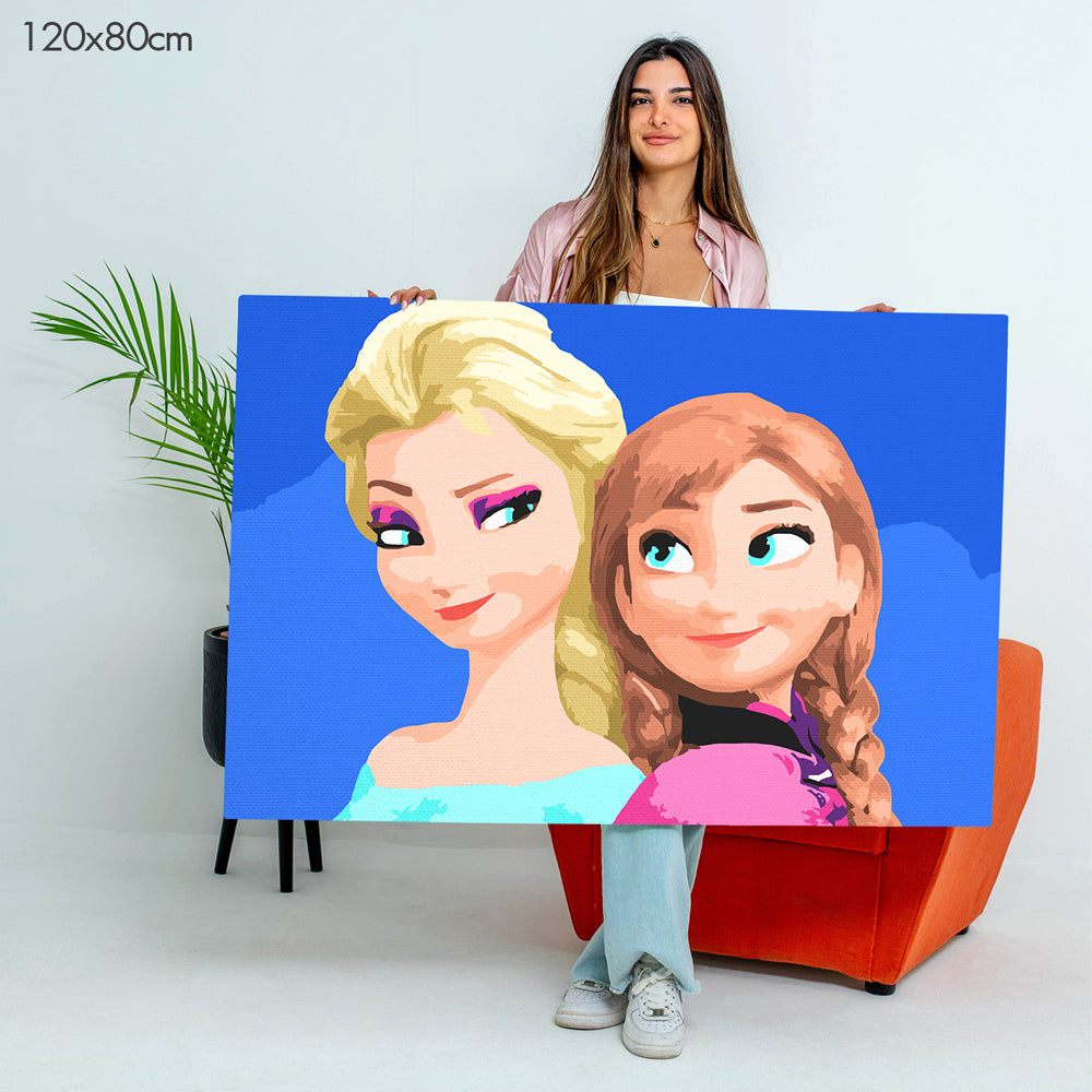 Elsa and Anna - Kids Paint By Numbers Kit