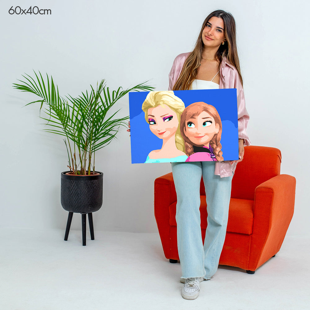Elsa and Anna - Kids Paint By Numbers Kit
