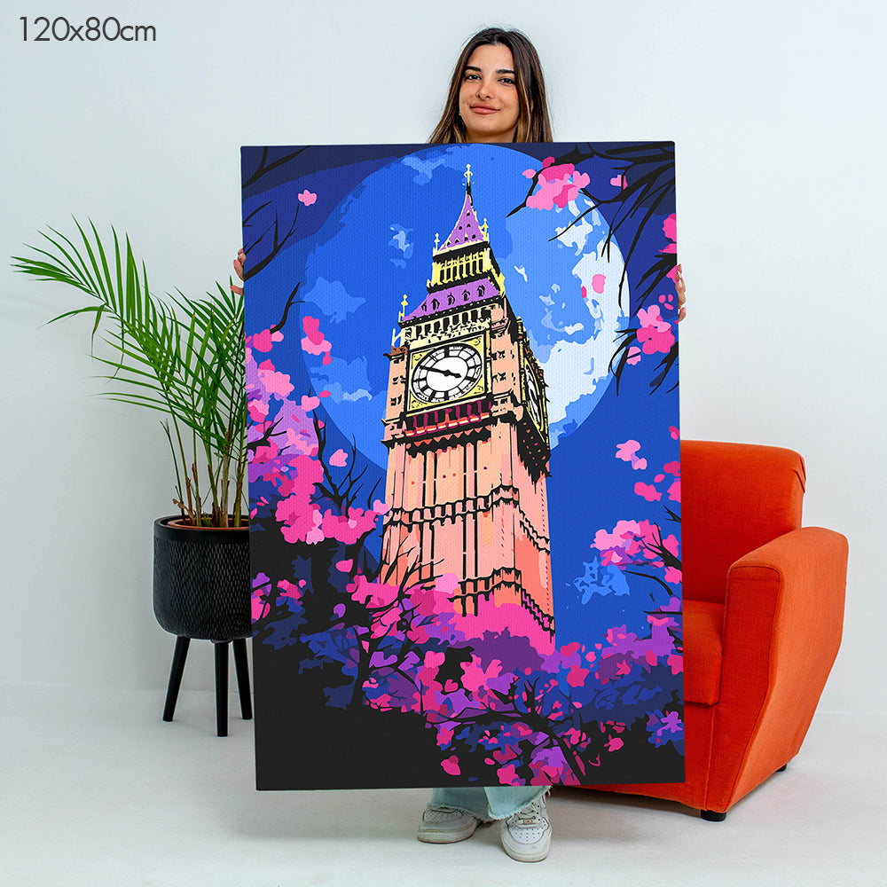 Big Ben Under Moonlight - Paint By Numbers Kit