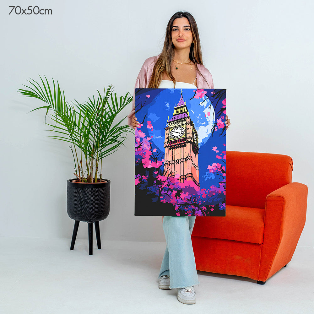 Big Ben Under Moonlight - Paint By Numbers Kit