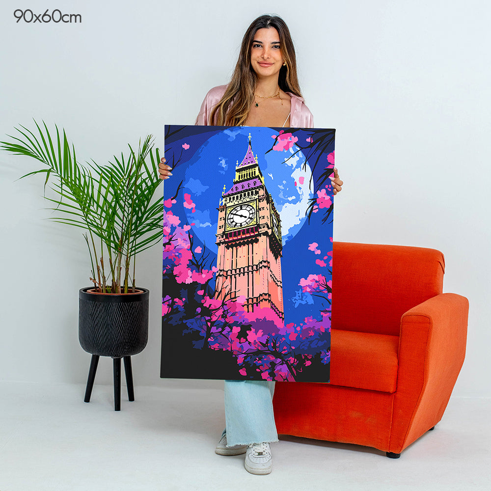 Big Ben Under Moonlight - Paint By Numbers Kit