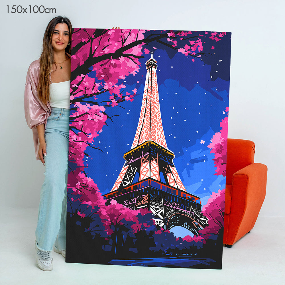 برج إيفل في الليل - مجموعة الرسم حسب الأرقام