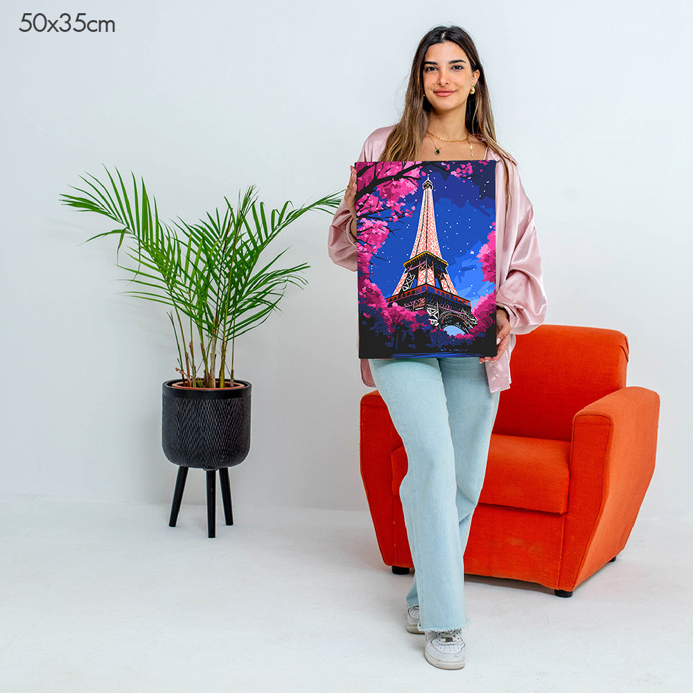 برج إيفل في الليل - مجموعة الرسم حسب الأرقام
