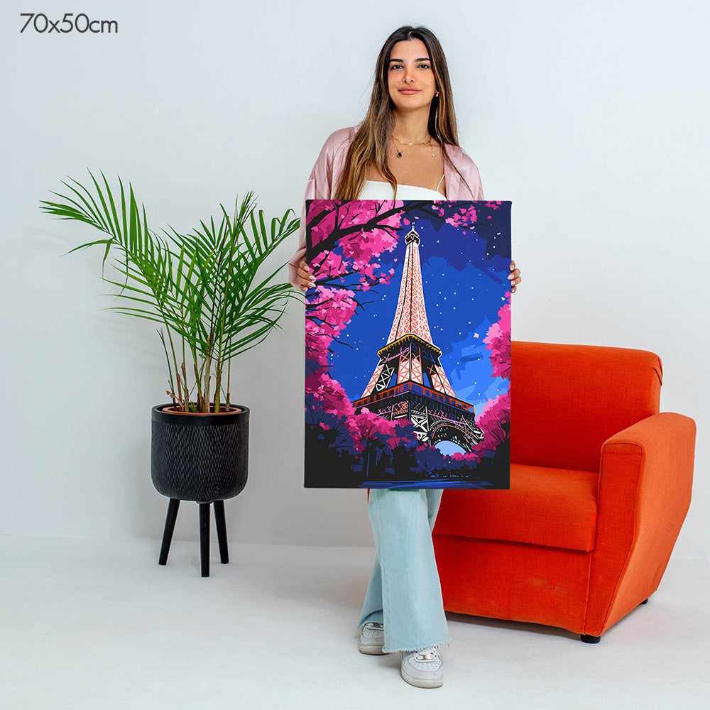 برج إيفل في الليل - مجموعة الرسم حسب الأرقام