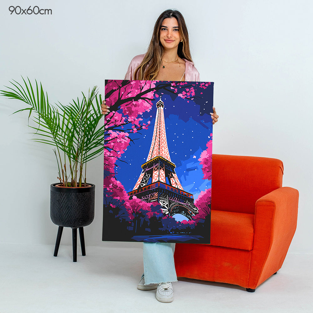 برج إيفل في الليل - مجموعة الرسم حسب الأرقام