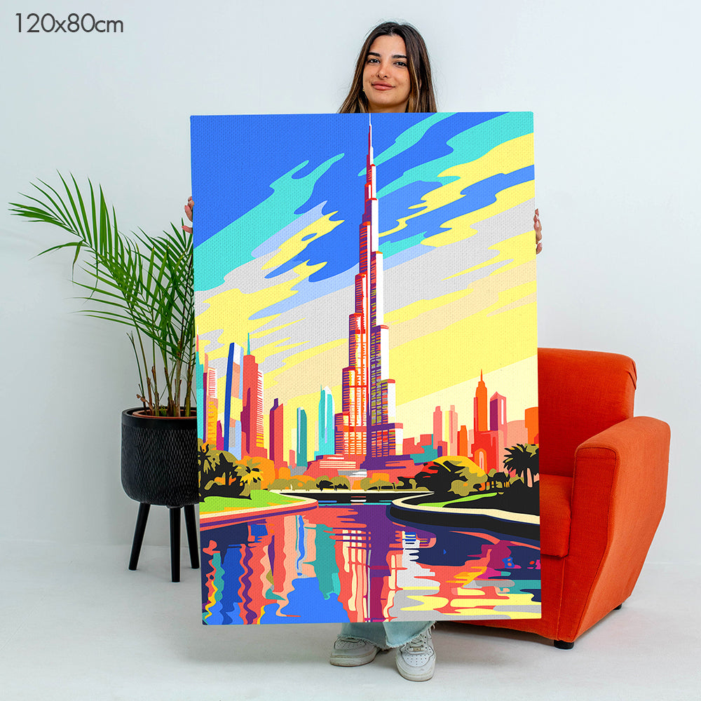 برج خليفة المتوهج - مجموعة الرسم حسب الأرقام