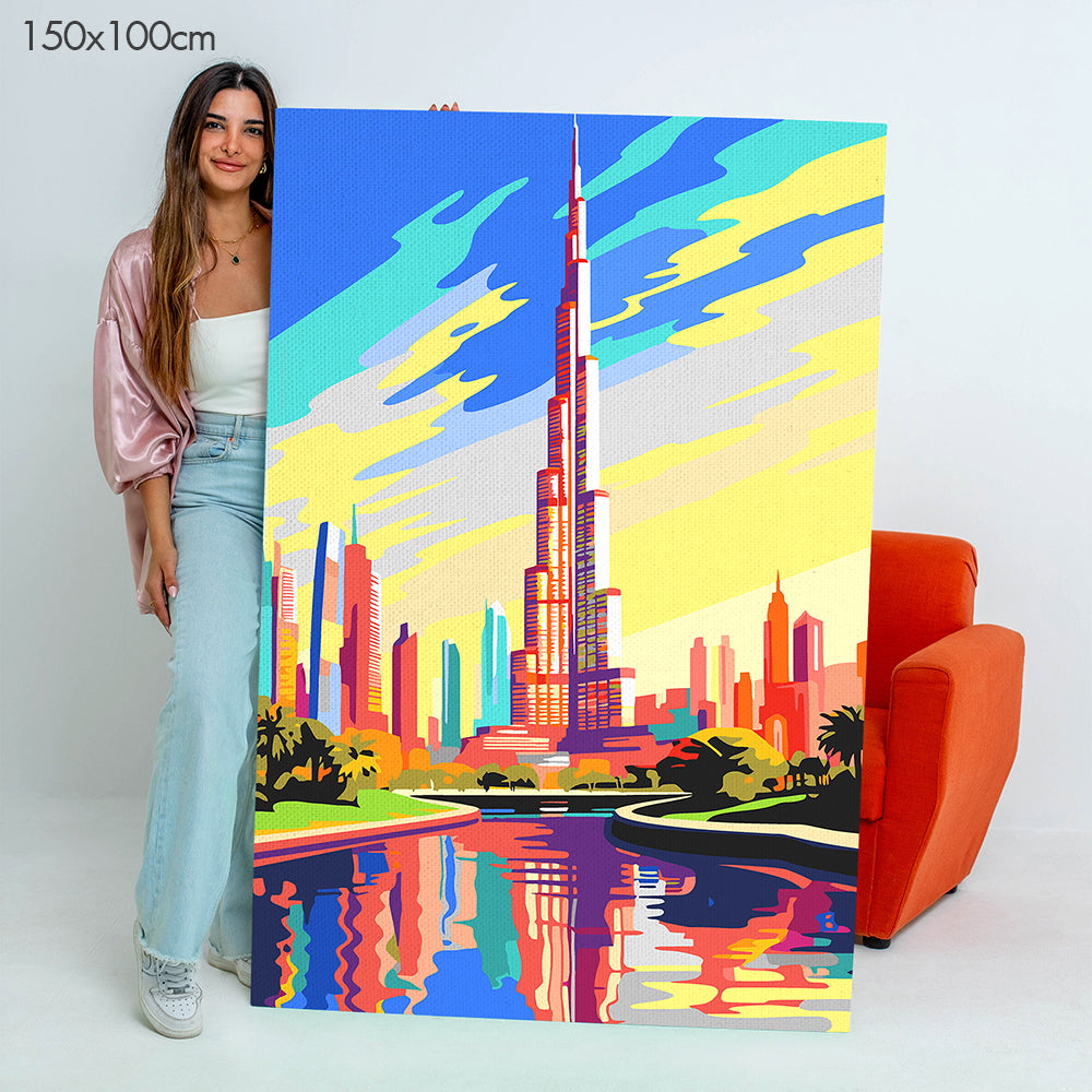 برج خليفة المتوهج - مجموعة الرسم حسب الأرقام