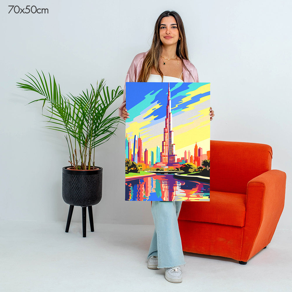 برج خليفة المتوهج - مجموعة الرسم حسب الأرقام