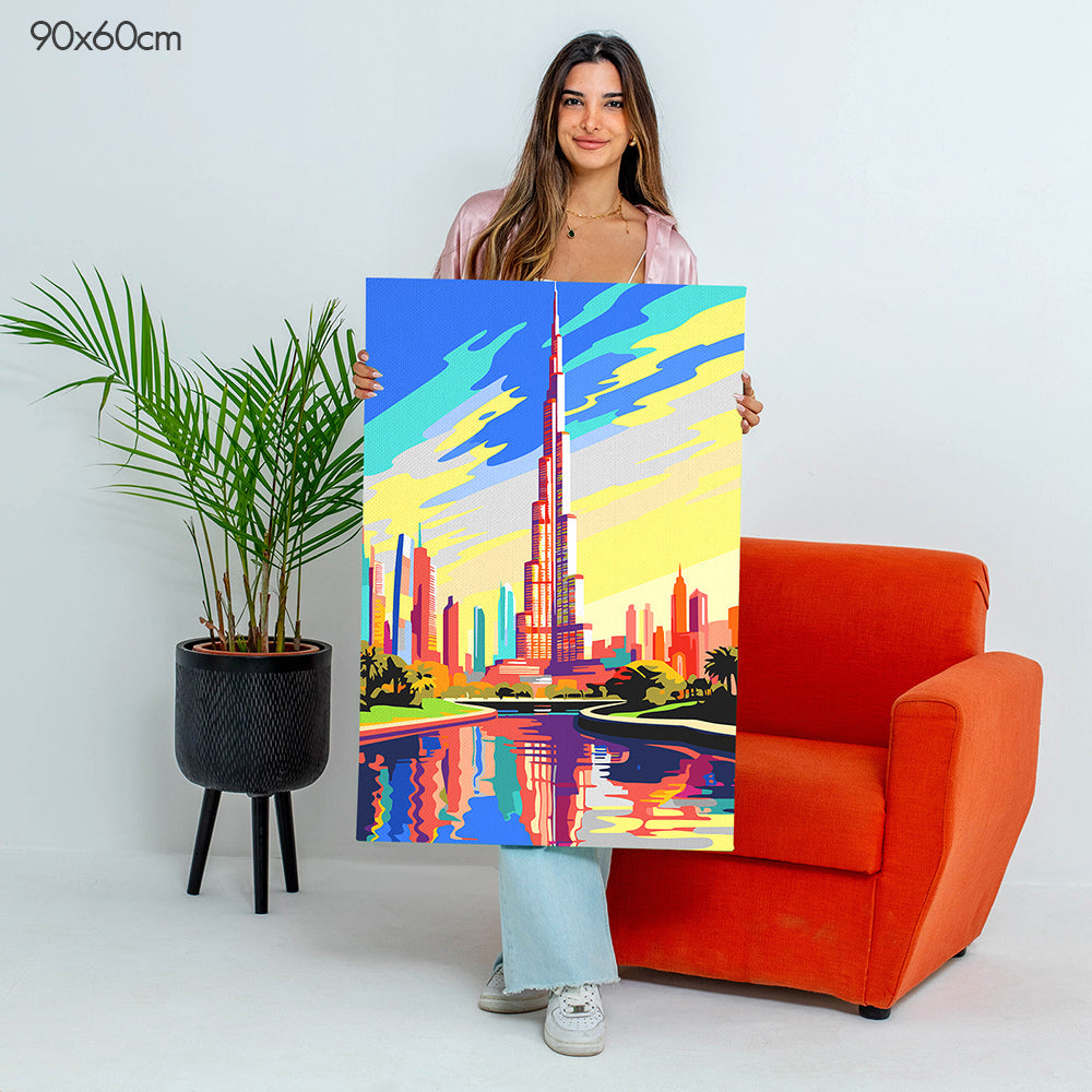 برج خليفة المتوهج - مجموعة الرسم حسب الأرقام