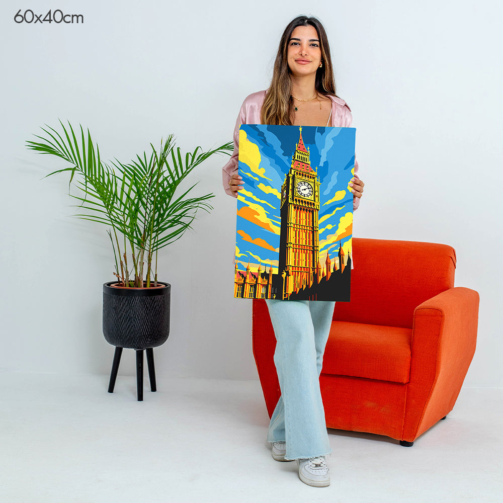 ساعة بيج بن في الوقت الذهبي - مجموعة الرسم حسب الأرقام