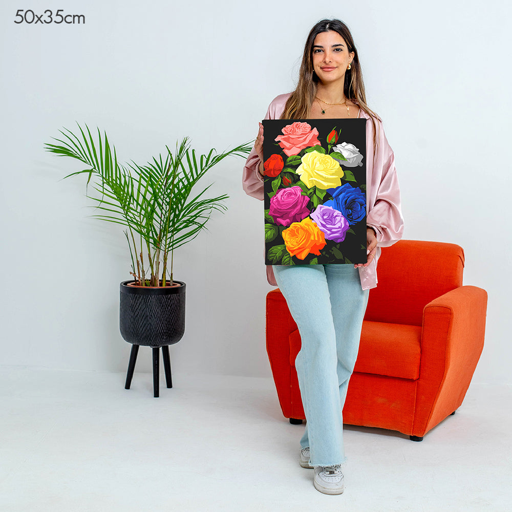 سبع درجات من الورود - مجموعة الرسم حسب الأرقام