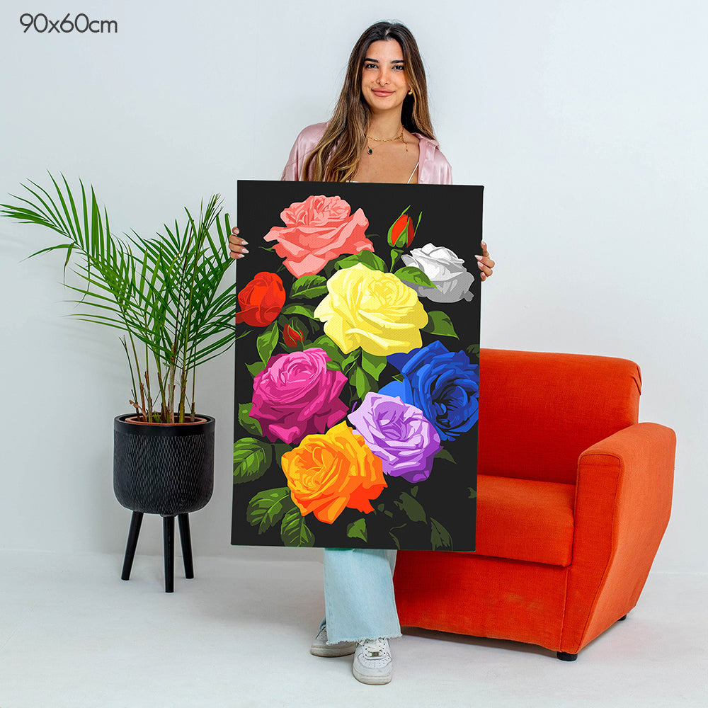 سبع درجات من الورود - مجموعة الرسم حسب الأرقام