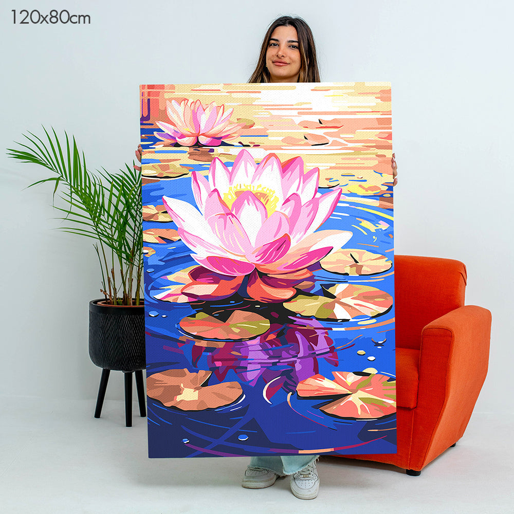 Floating Lotus Elegance - Paint By Numbers Kit