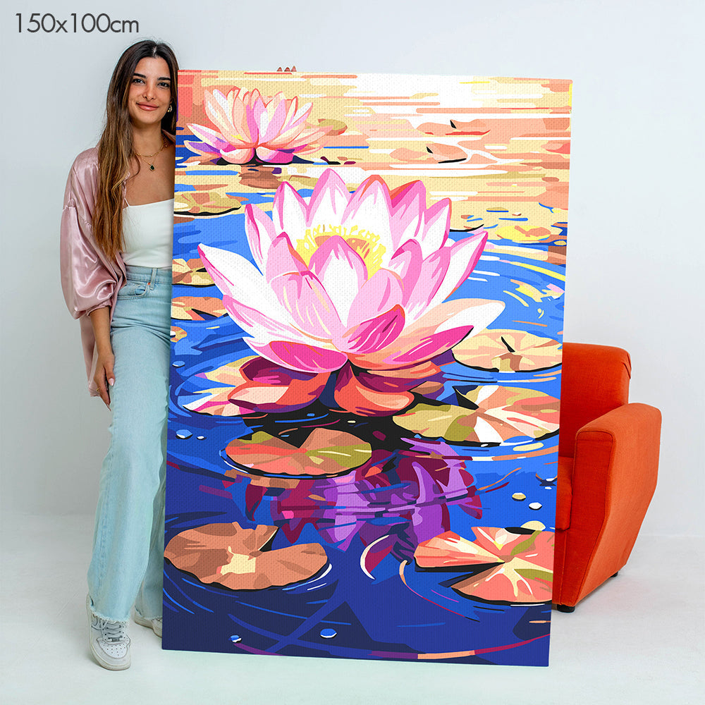 Floating Lotus Elegance - Paint By Numbers Kit