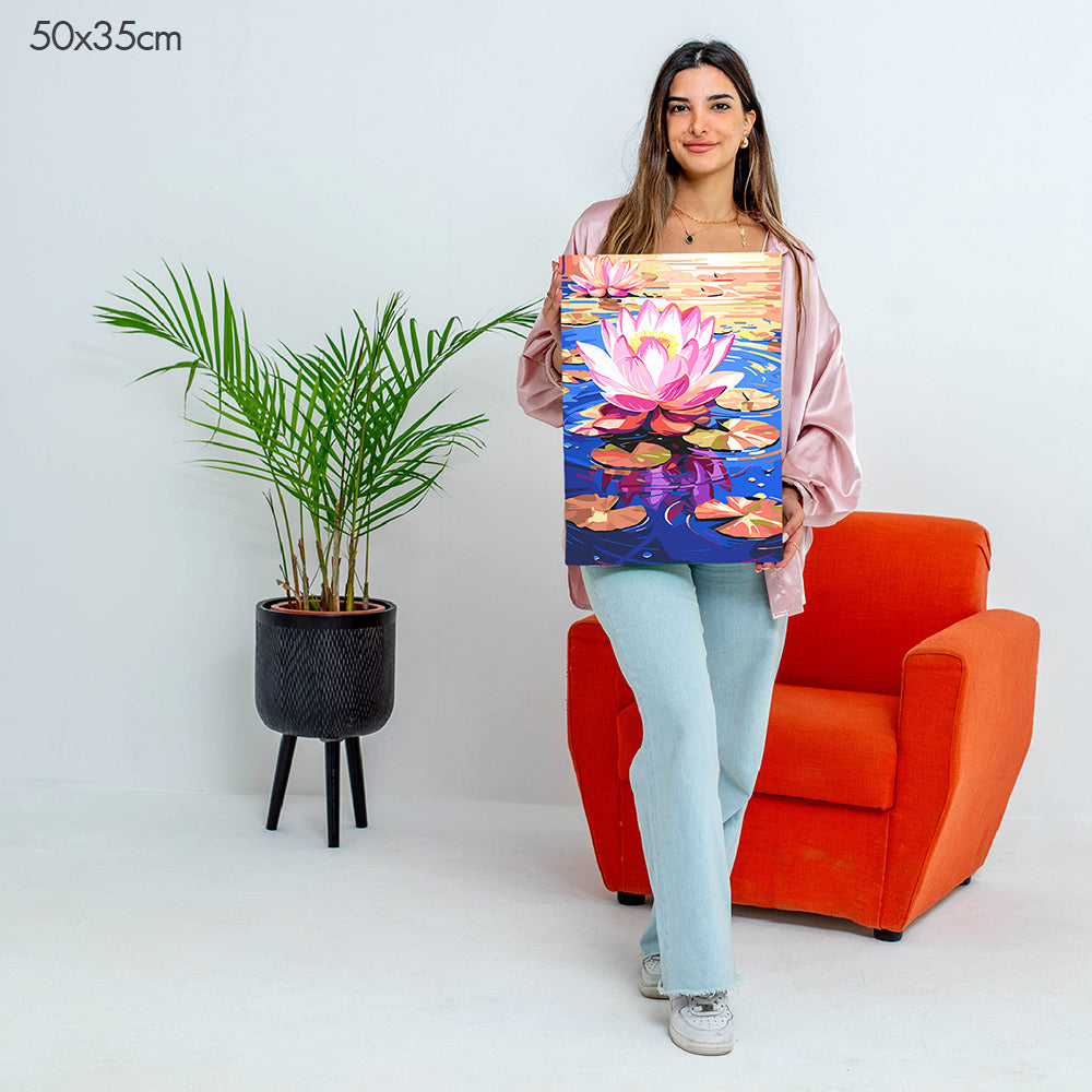 Floating Lotus Elegance - Paint By Numbers Kit