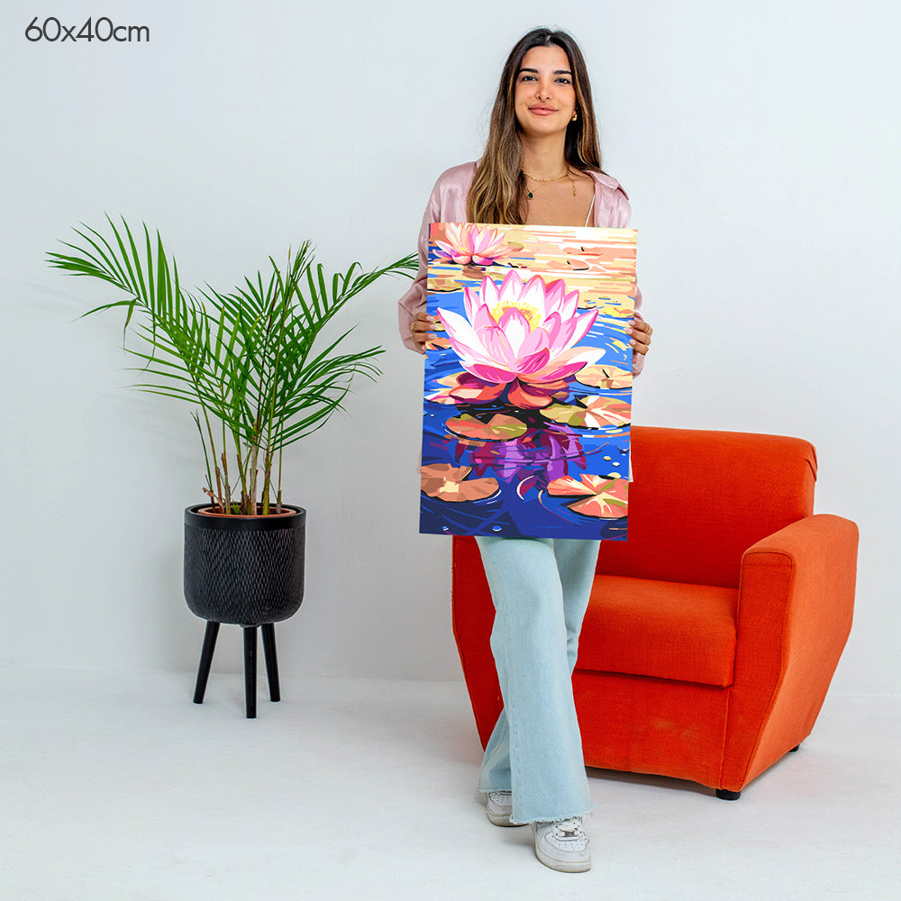 Floating Lotus Elegance - Paint By Numbers Kit