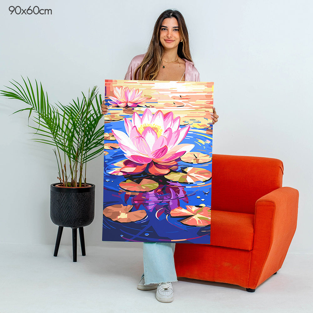 Floating Lotus Elegance - Paint By Numbers Kit