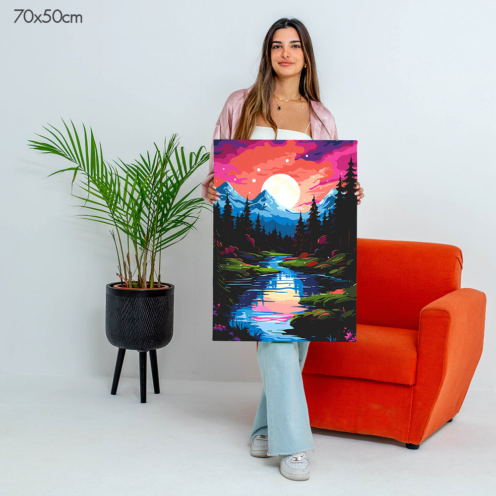 Mountain Moonlight Peace - Paint By Numbers Kit