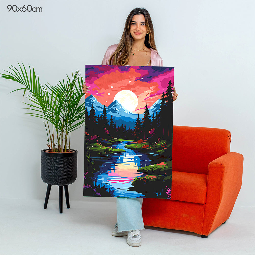 Mountain Moonlight Peace - Paint By Numbers Kit