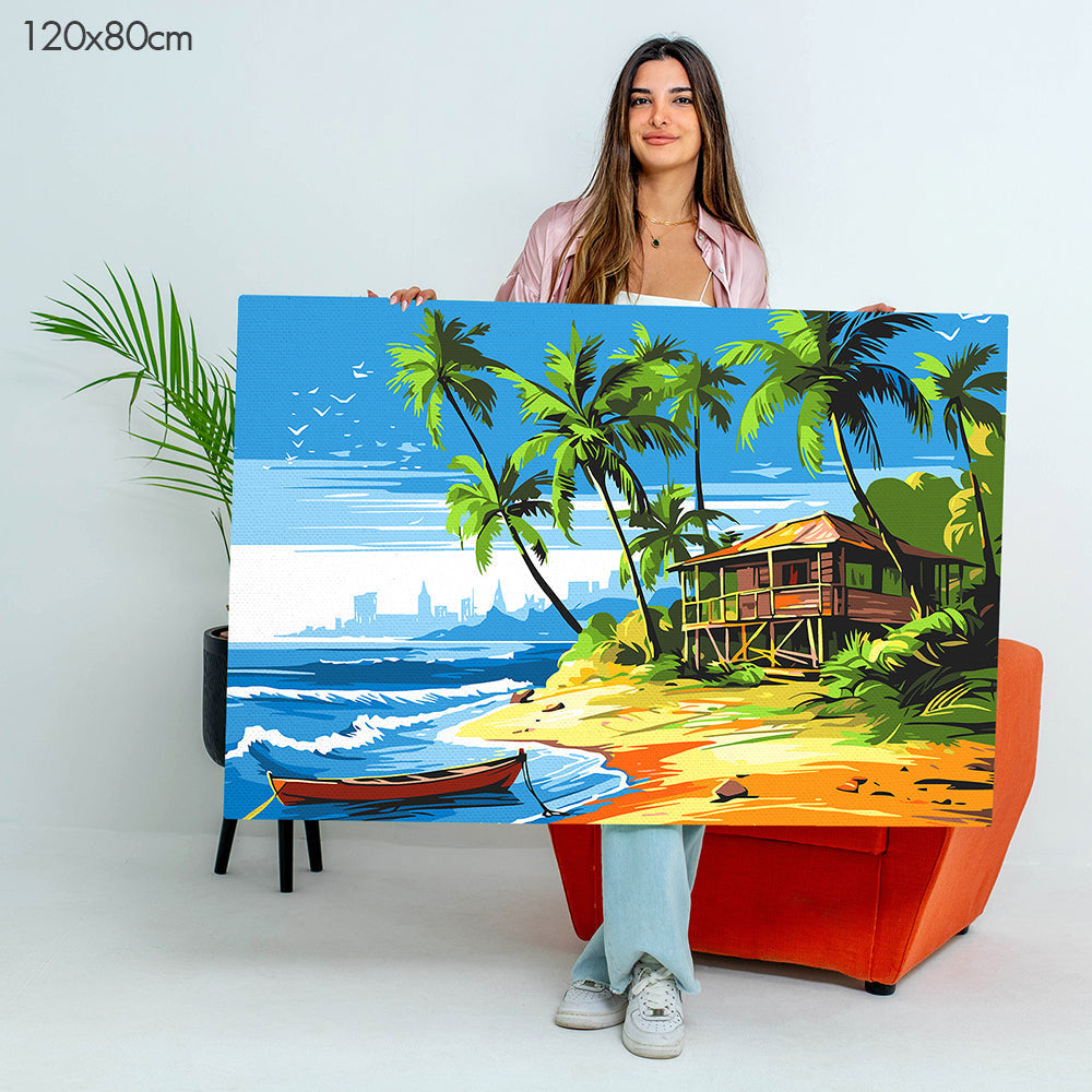 Rest House by the Beach - Paint By Numbers Kit