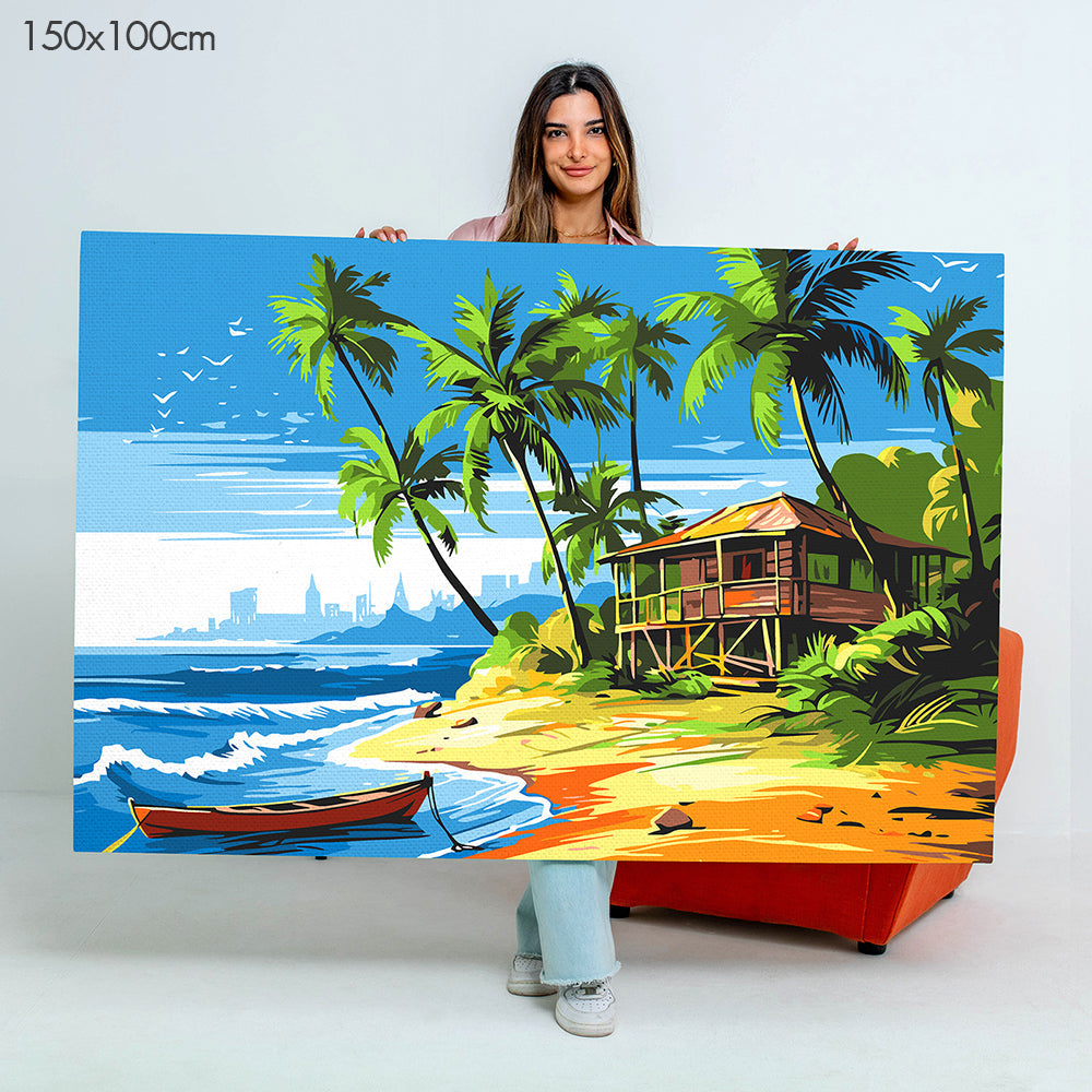 Rest House by the Beach - Paint By Numbers Kit