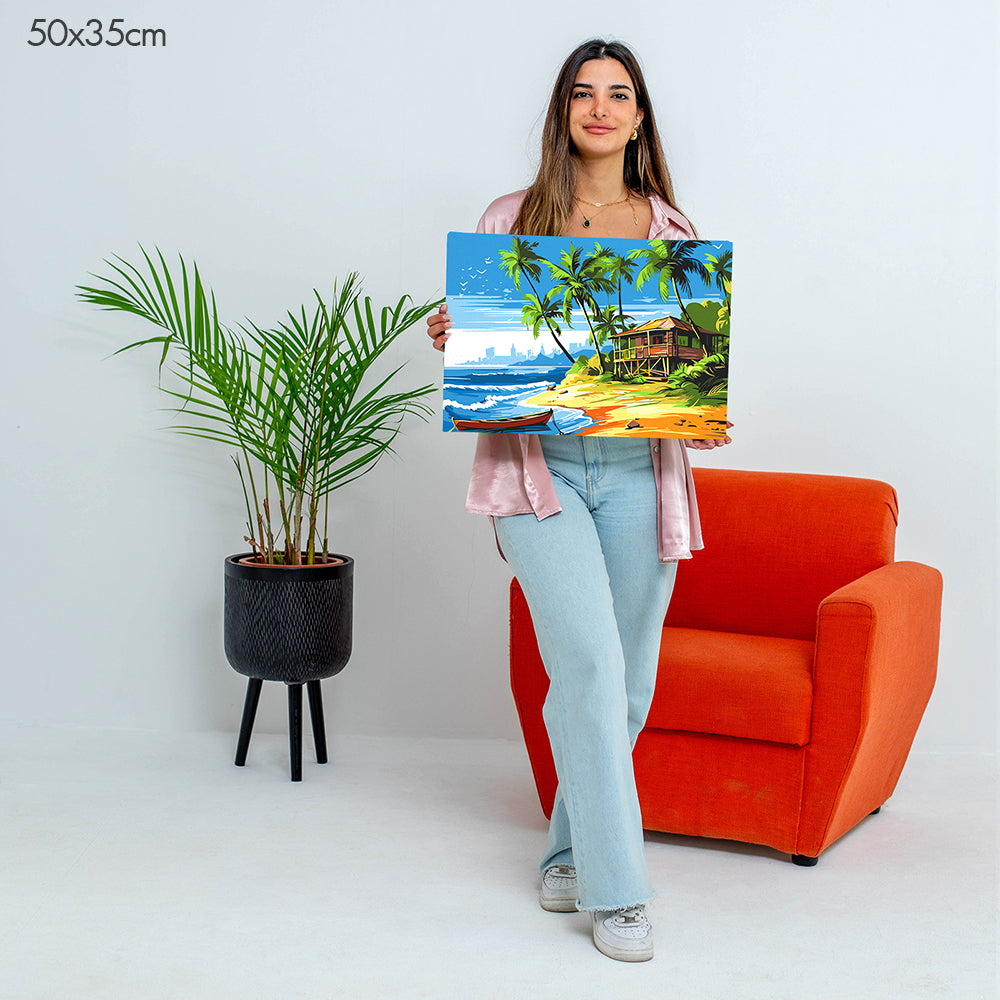 Rest House by the Beach - Paint By Numbers Kit