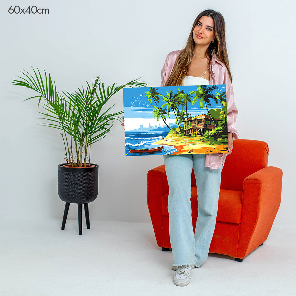 Rest House by the Beach - Paint By Numbers Kit