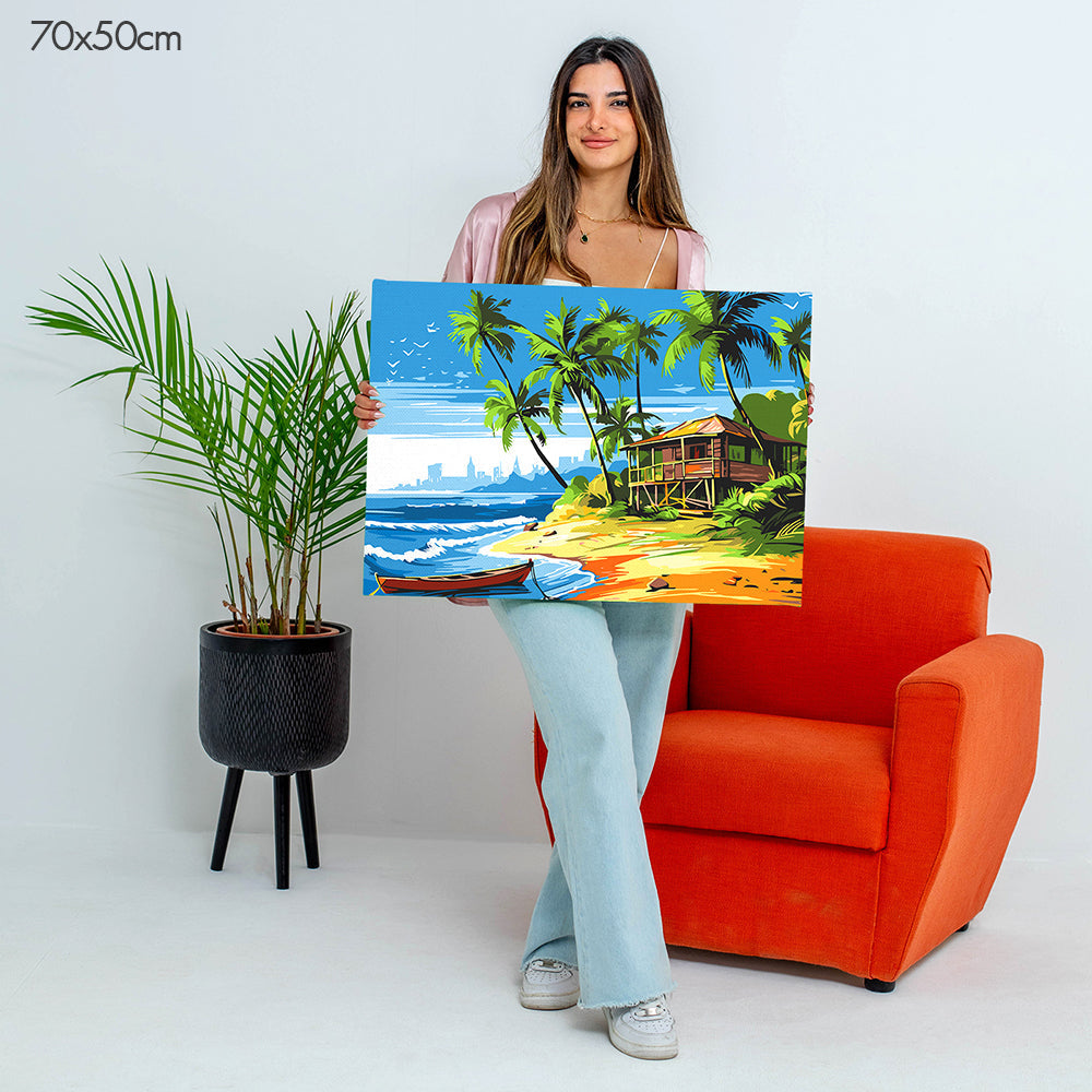 Rest House by the Beach - Paint By Numbers Kit