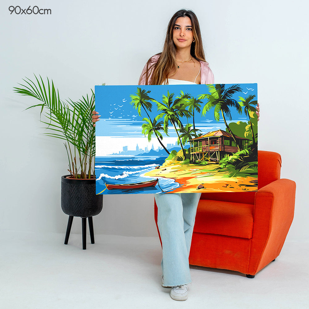 Rest House by the Beach - Paint By Numbers Kit