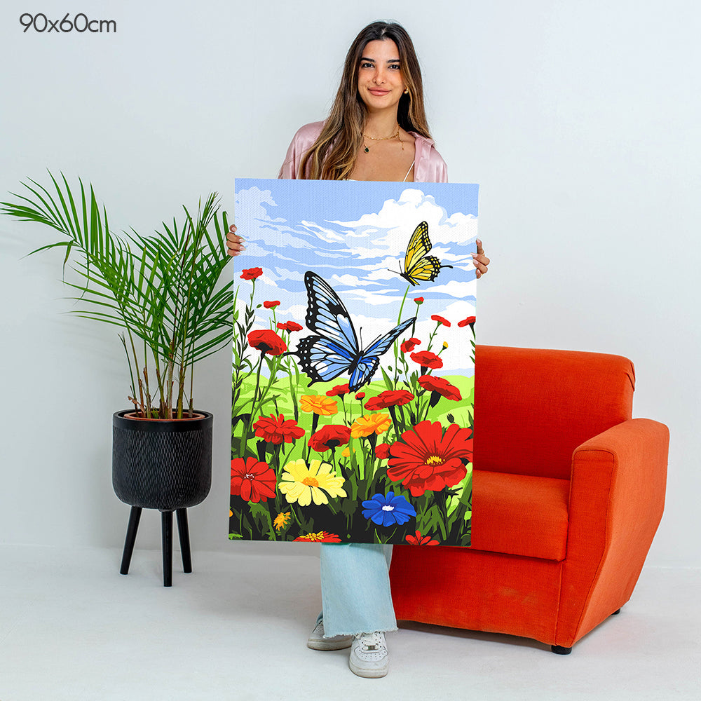 الفراشات المتألقة - مجموعة الرسم حسب الأرقام