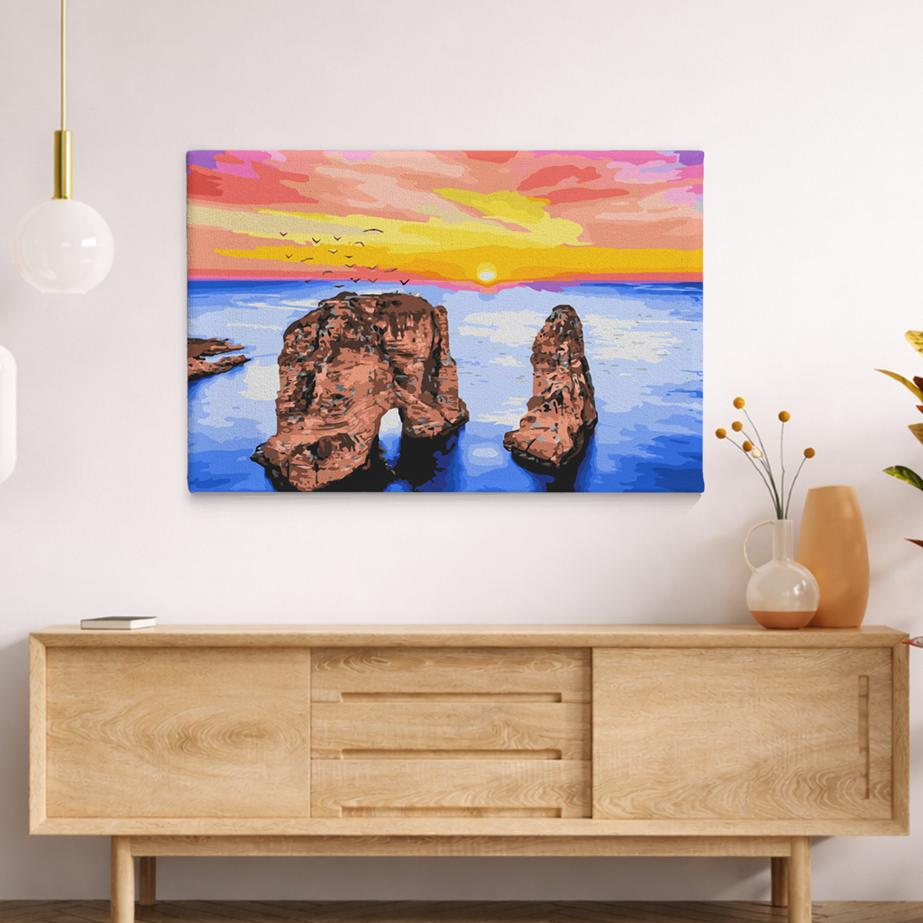 صخرة الروشة في بيروت - مجموعة الرسم حسب الأرقام