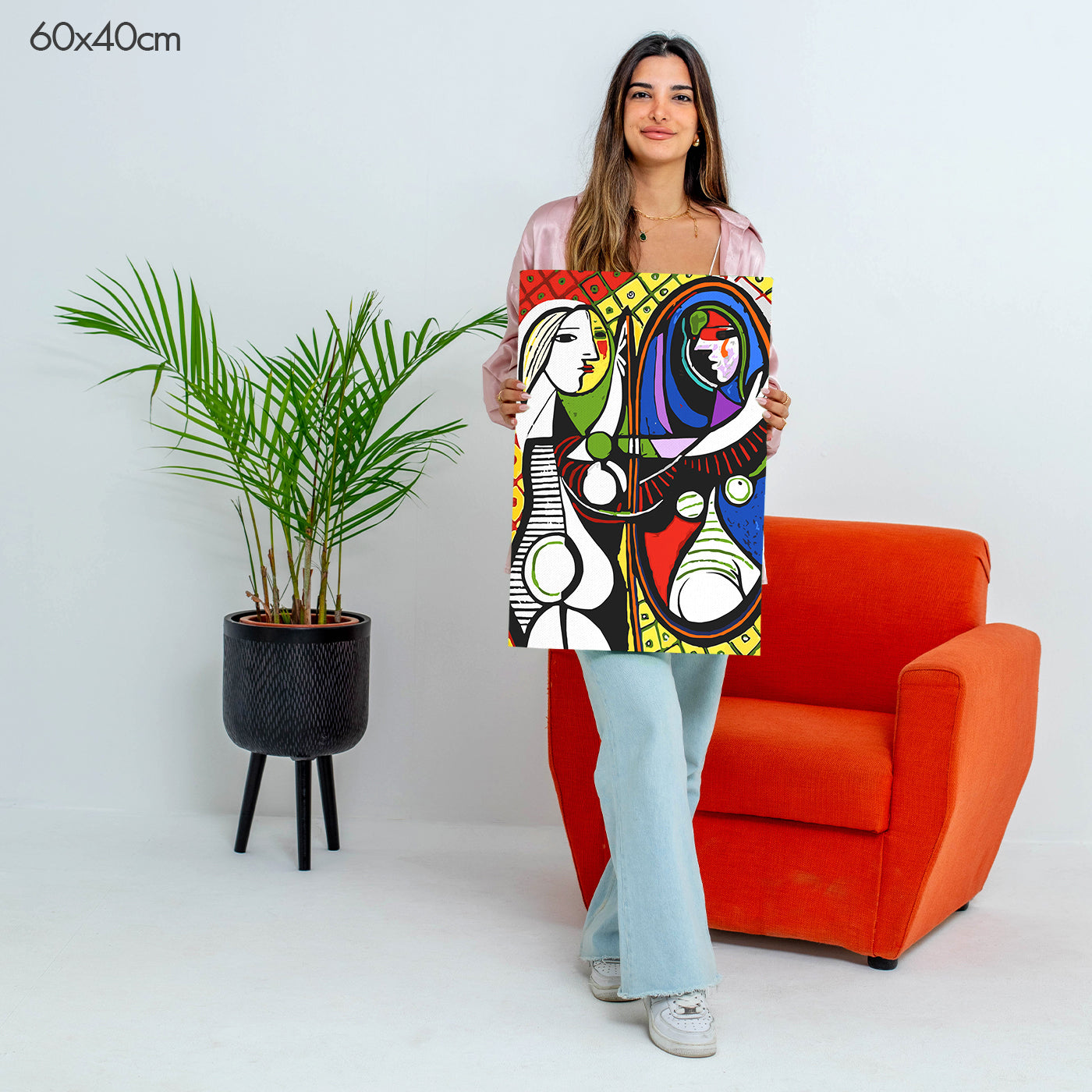 فتاة أمام المرآة لبابلو بيكاسو - مجموعة الرسم حسب الأرقام