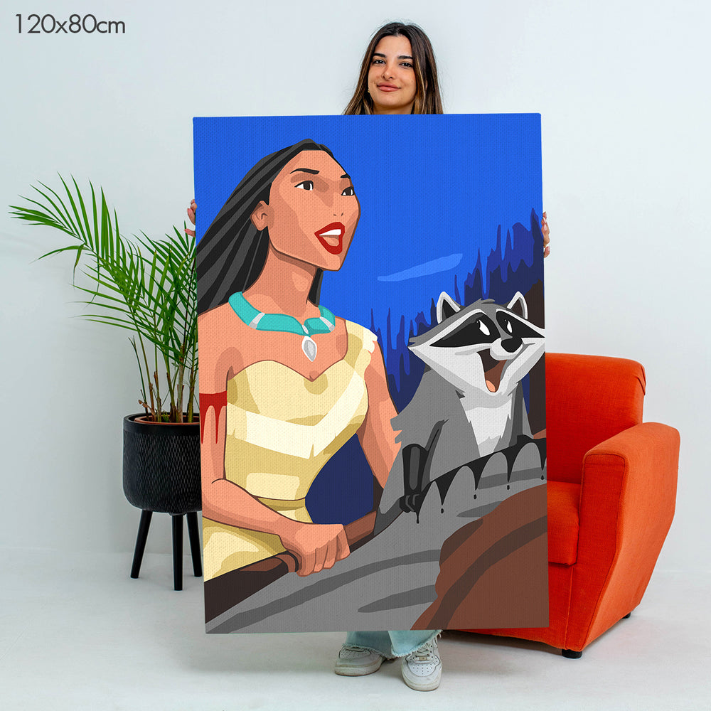 بوكاهونتاس - مجموعة الرسم حسب الأرقام للأطفال